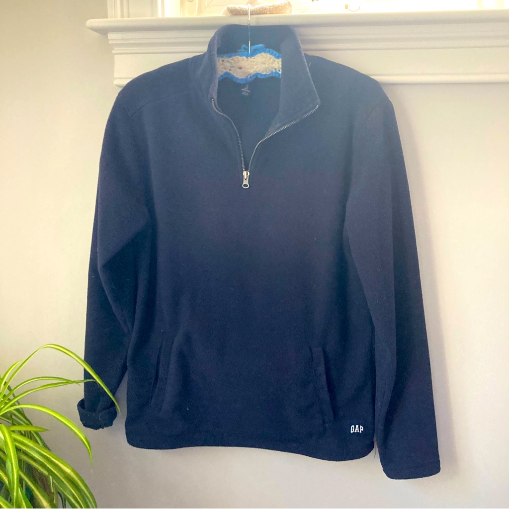 Gap Navy Blue 1/2 Zip Fleece Top